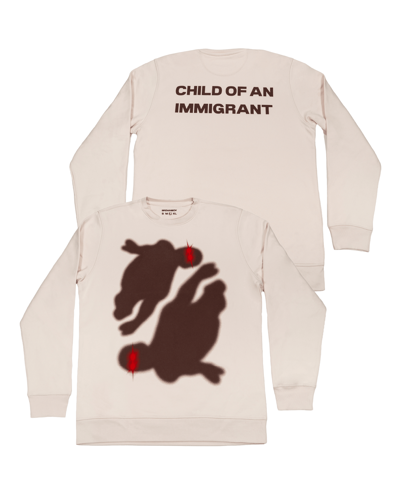 Abhir - Sudadera Crewneck «Hijx de un inmigrante» Blanco Marfil - D2fy - Direct To Fans - ABHIR
