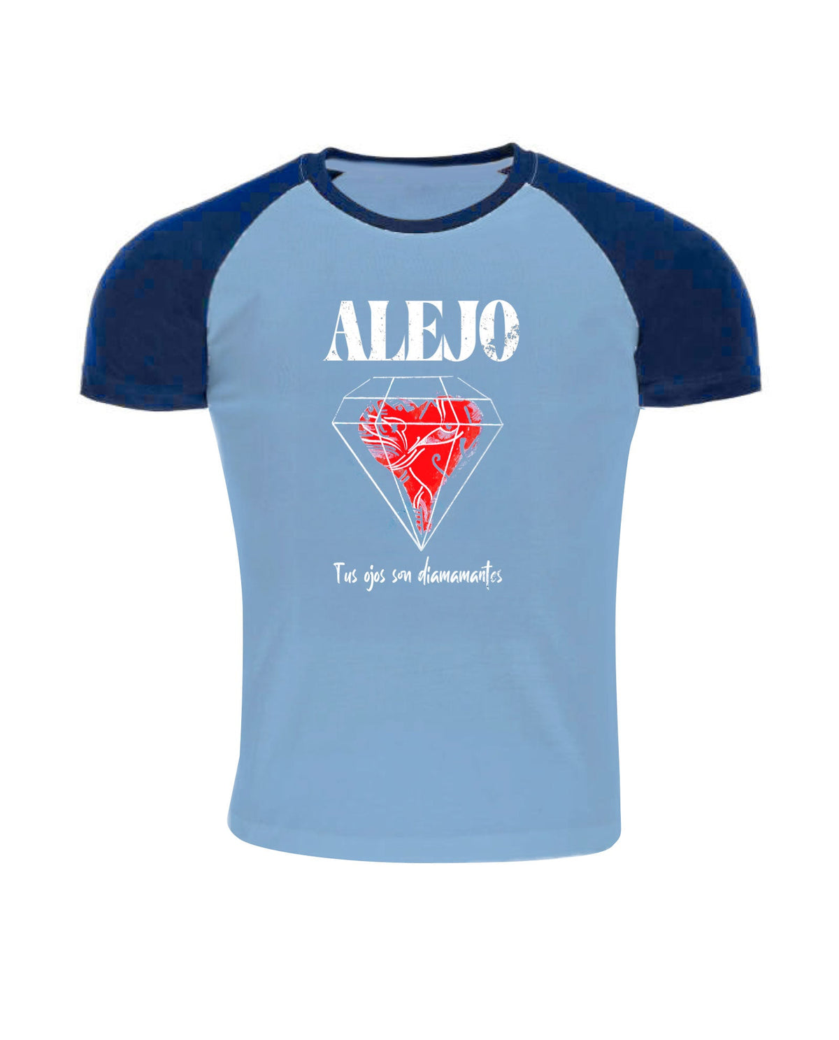 Alejo - Camiseta "Diamantes" Unisex Bicolor Azul - D2fy · Rocktud - Alejo
