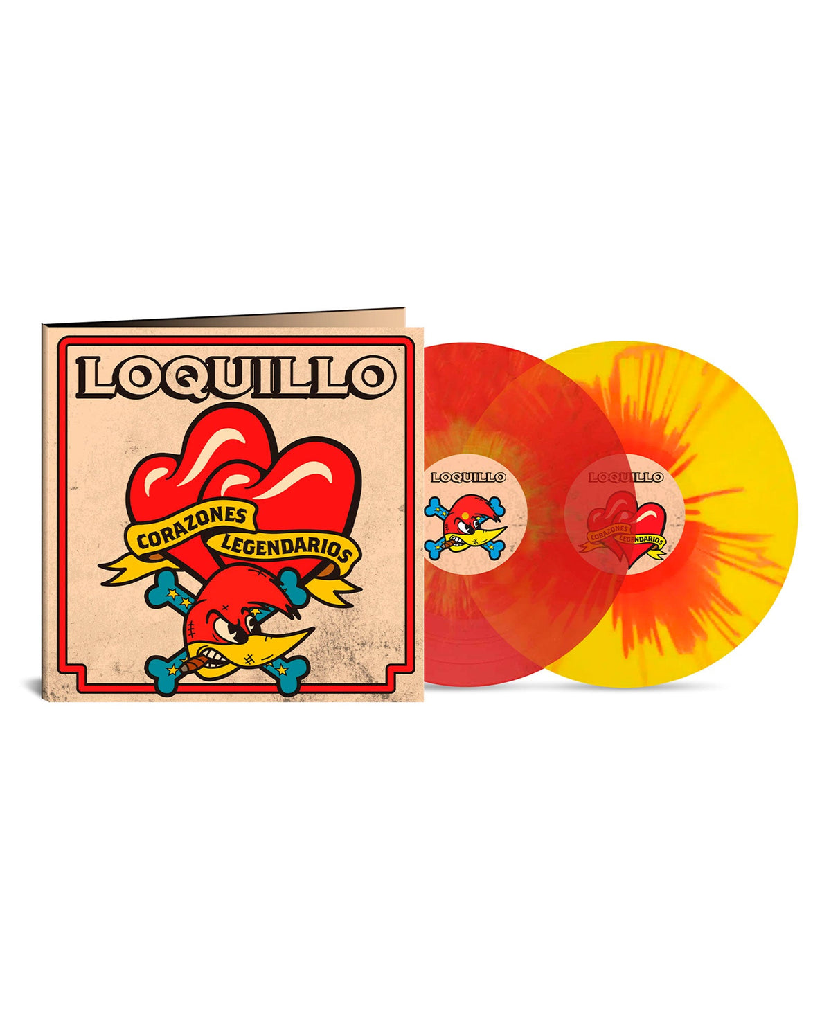 Loquillo - 2LP Vinilo Splatter Rojo y Amarillo "Corazones Legendarios" - D2fy · Rocktud - Loquillo
