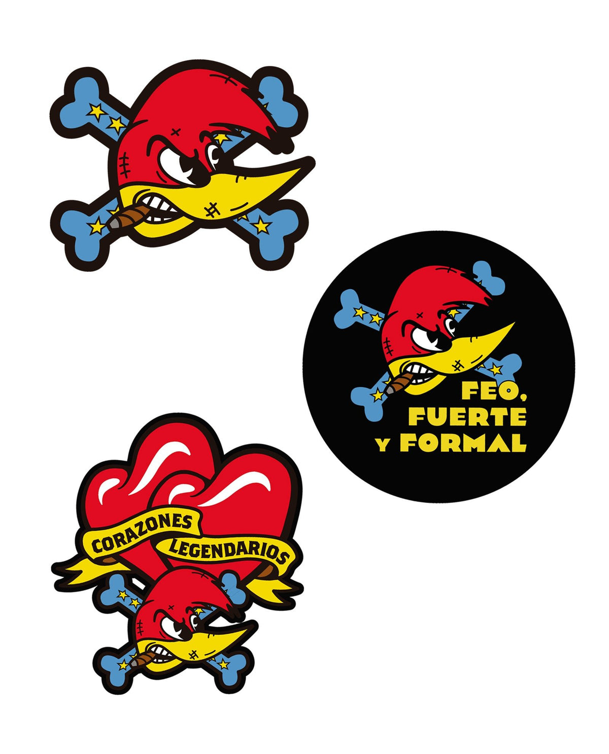 Loquillo - Pack pegatinas "Corazones Legendarios" - D2fy · Rocktud - Loquillo