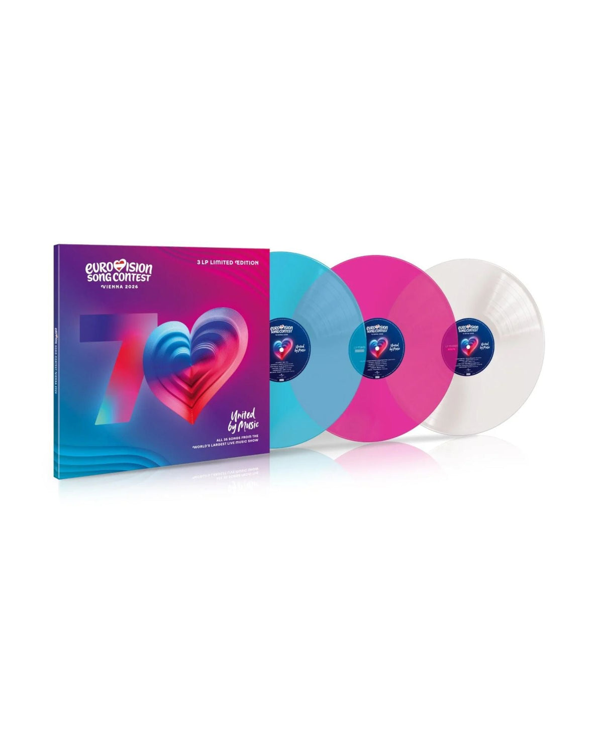 Varios Artistas - 3LP Vinilo color Azul, Rosa y Blanco "Eurovision Song Contest Vienna 2026" - D2fy - Direct To Fans - D2fy