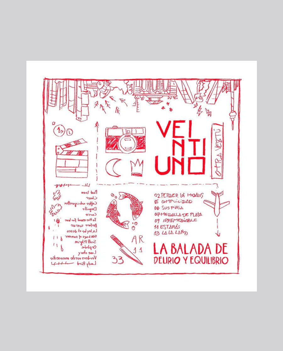 Veintiuno - LP Vinilo Rojo + Postal FIRMADA "La balada de Delirio y Equilibrio" - D2fy · Rocktud - Veintiuno