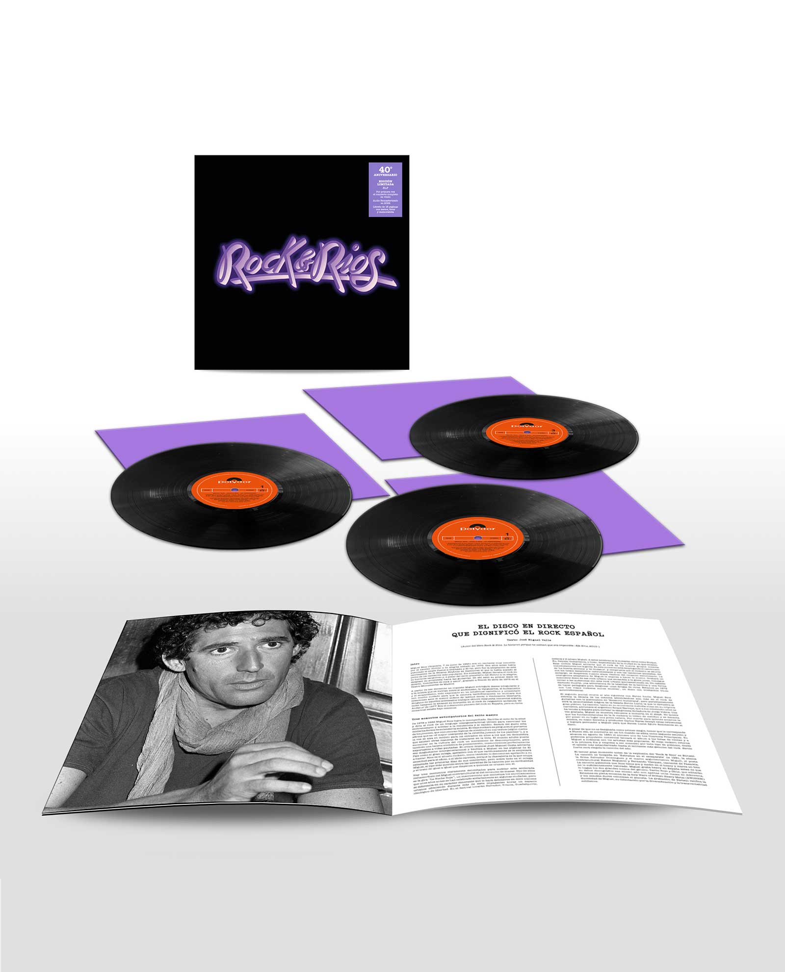 3LP ROCK & RÍOS - 40º ANIVERSARIO (EDICIÓN LIMITADA) - MIGUEL RÍOS - Rocktud - Rocktud