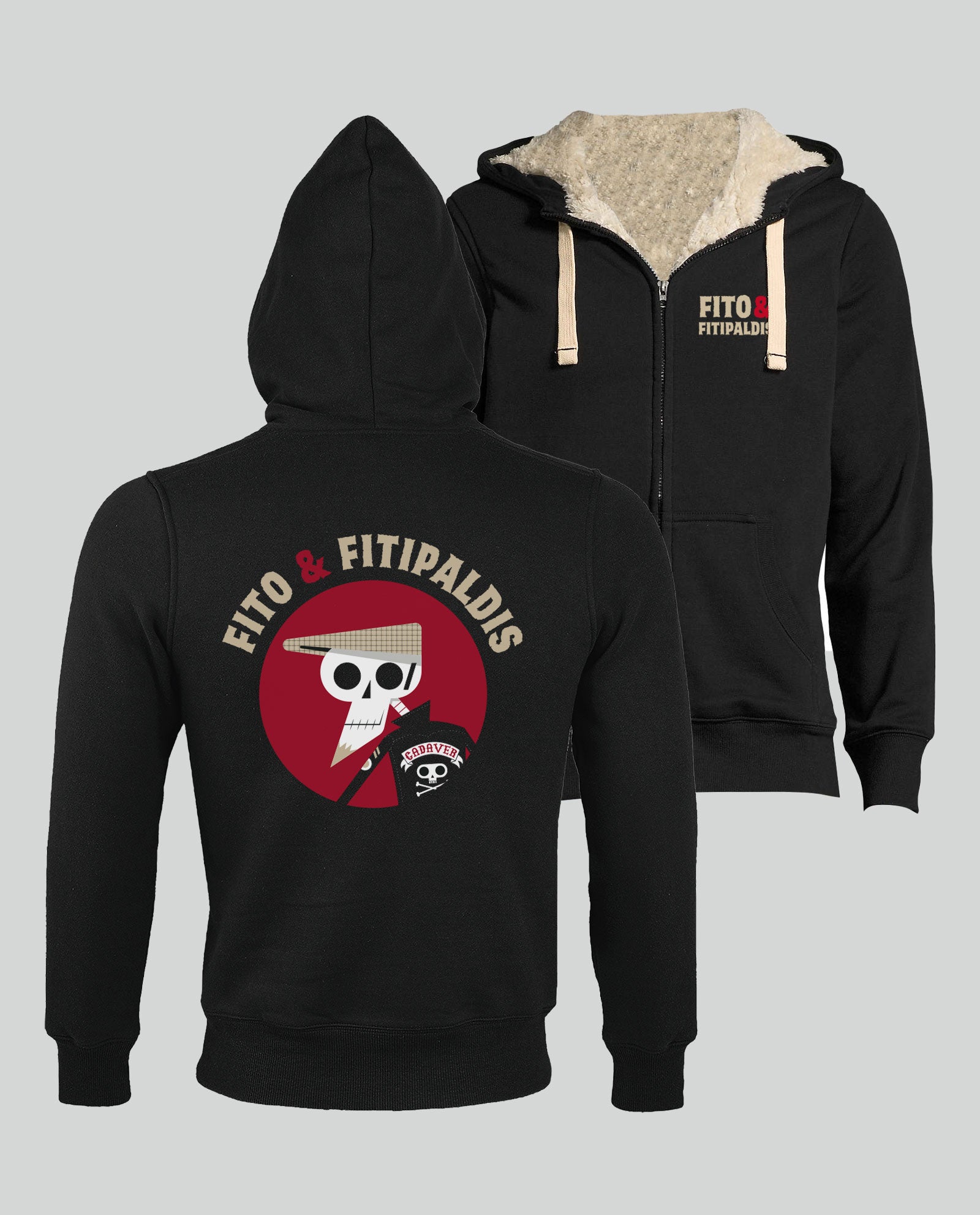 Chaqueta "Cadáver Edición Teatros" con borreguito Unisex - Negro - Rocktud - Fito y Fitipaldis