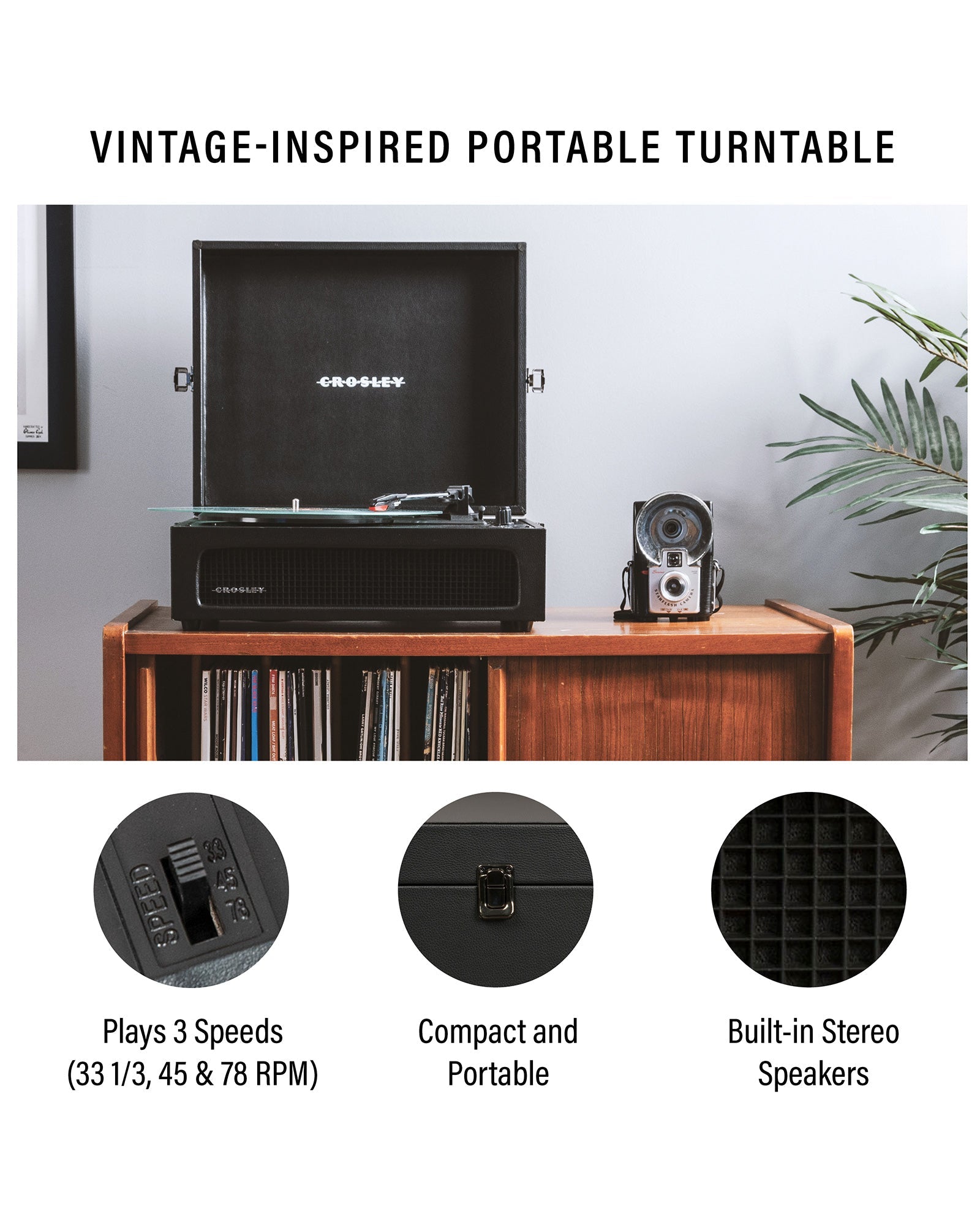 Crosley - Tocadiscos Crosley Voyager Bluetooth Doble - Negro - D2fy · Rocktud - D2fy