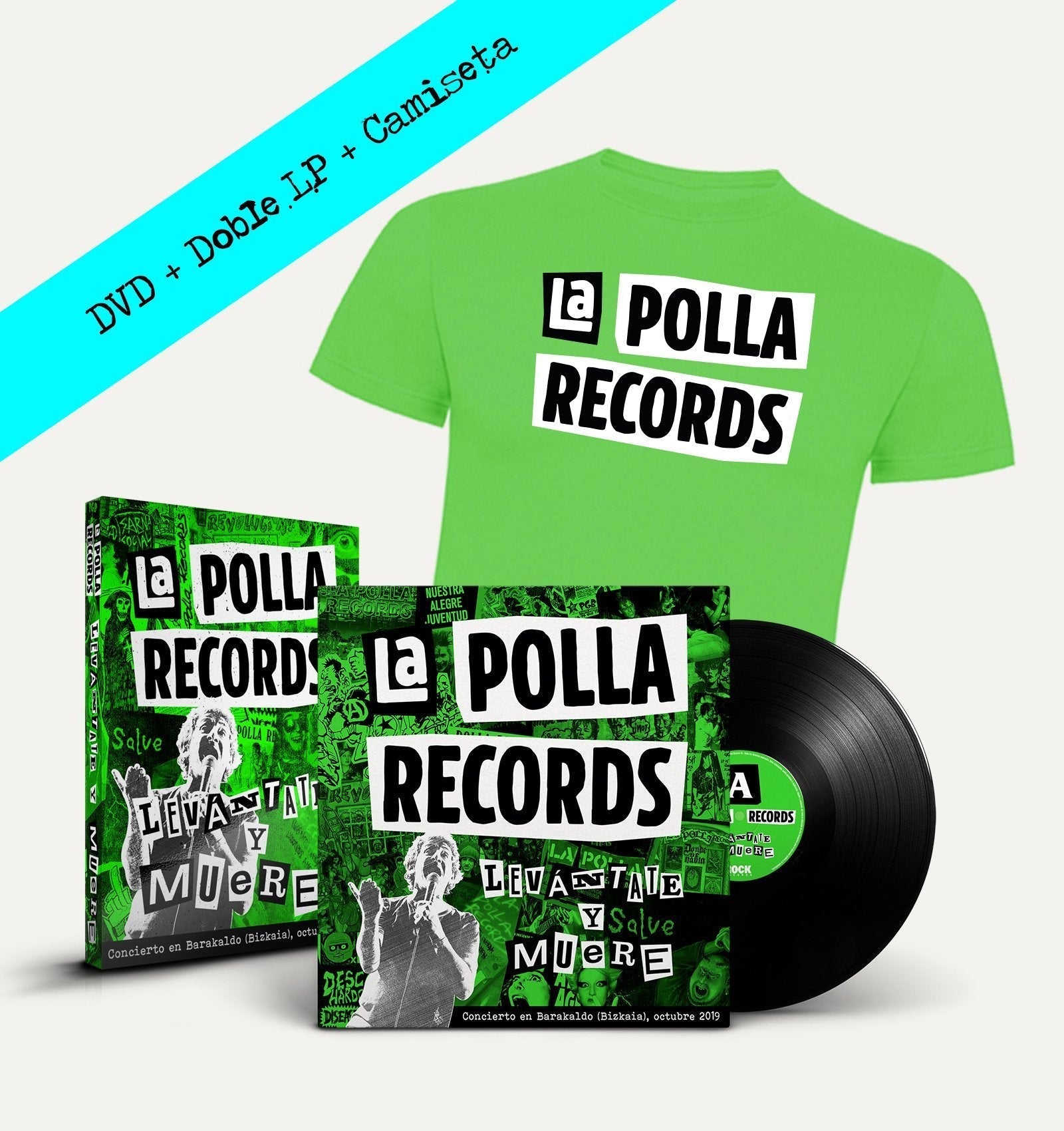 LPR - Pack Doble LP + DVD + Camiseta "Levántate y m*ere" - Rocktud - La Polla Records