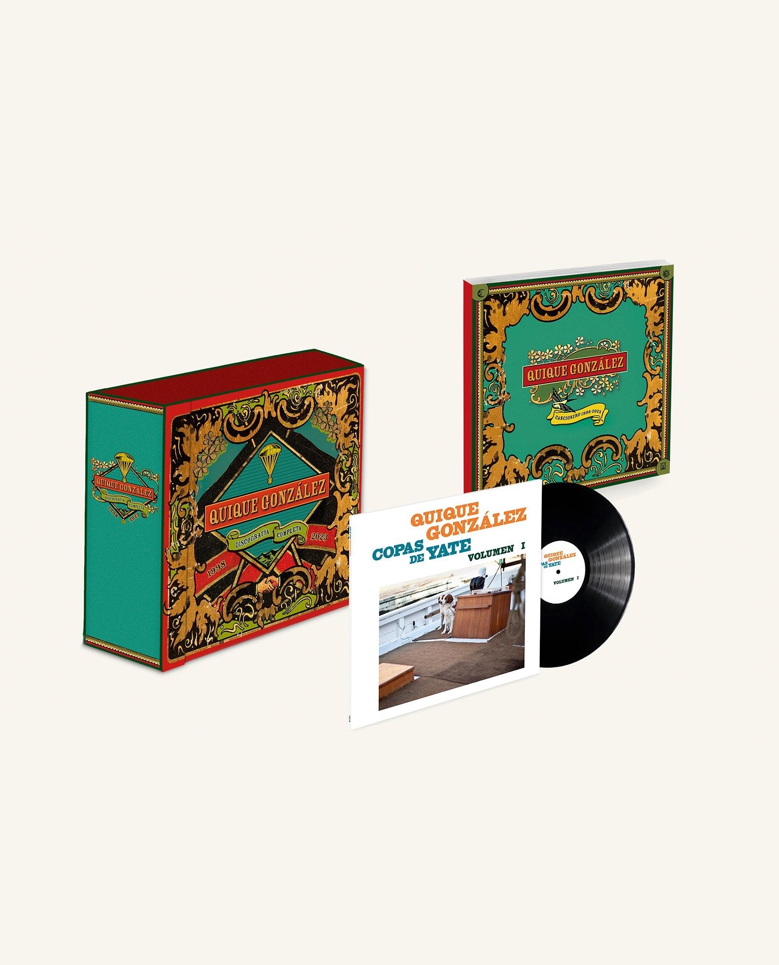 Quique González - Caja Especial 25 Aniversario + LP Vinilo "Copas de Yate. Volumen I" + Cancionero - D2fy · Rocktud - Quique González