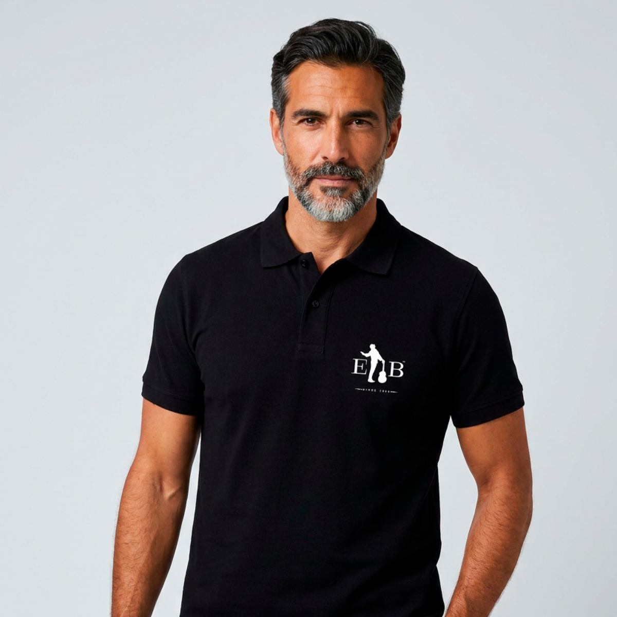 El Barrio - Polo Unisex Negro "Logotipo" Bordado