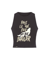Manuel Carrasco - Crop Top Chica "Lobo" Negra