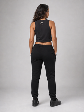 Manuel Carrasco - Crop Top Chica "Lobo" Negra