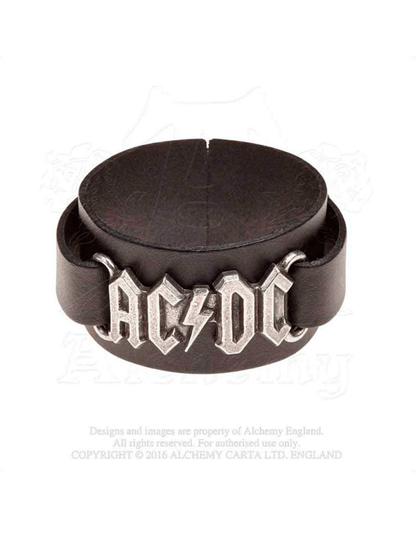 AC/DC - Pulsera con correa de cuero "Logo" - D2fy · Rocktud - Rocktud
