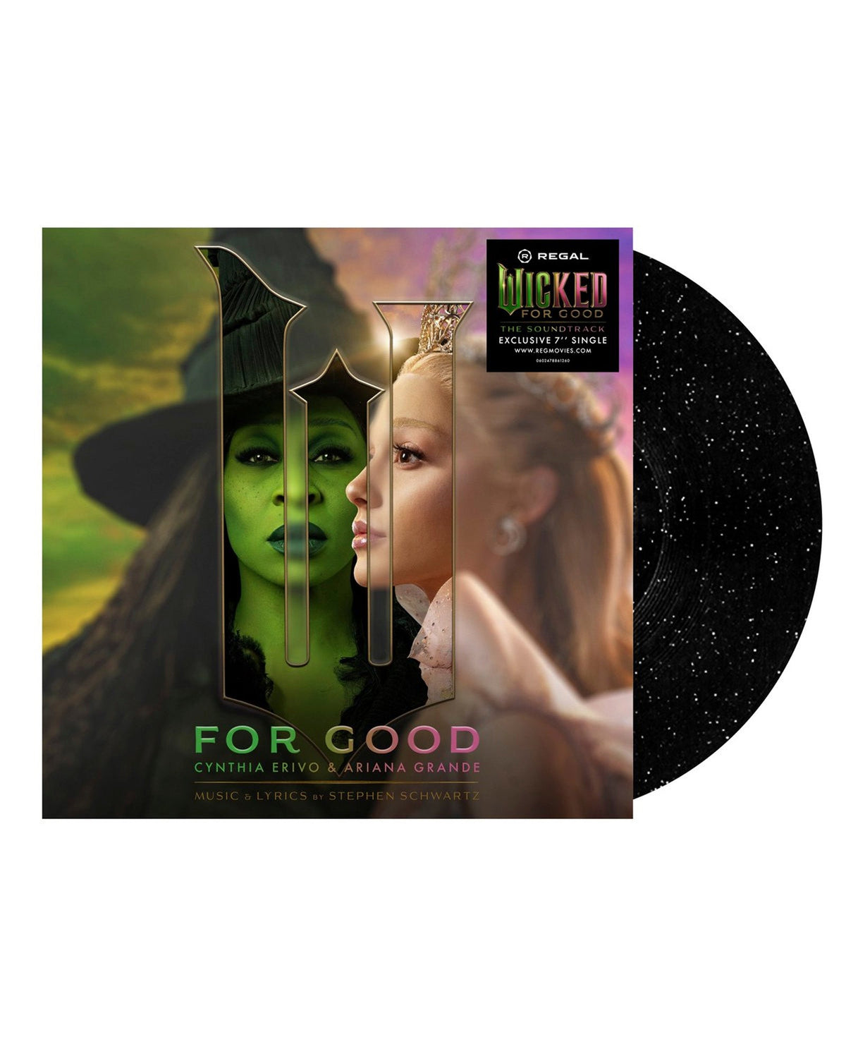 Cynthia Erivo & Ariana Grande - LP 7" Vinilo Black Ice & Silver "Wicked: For Good - The Soundtrack (For Good - Regal Cinemas)" - D2fy · Rocktud - D2fy