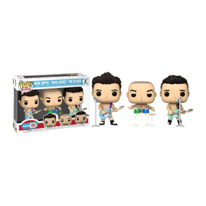 Funko Pop! Blink-182 Pack 3 - Mark Hoppus, Travis Barker y Tom DeLonge - D2fy - Direct To Fans - Blink-182