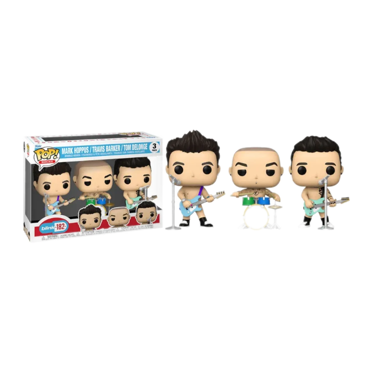 Funko Pop! Blink-182 Pack 3 - Mark Hoppus, Travis Barker y Tom DeLonge