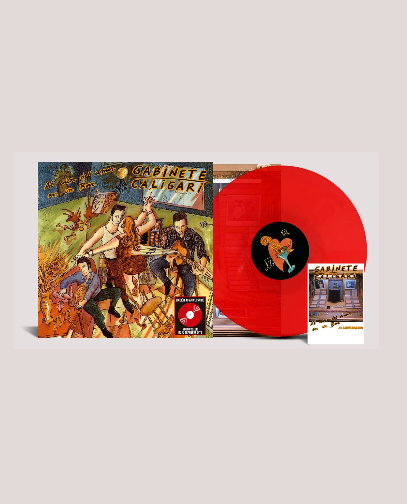 Gabinete Caligari - LP Vinilo rojo transparente + POSTAL FIRMADA "Al calor del amor en un bar ( 40 aniversario)" - D2fy · Rocktud - Rocktud