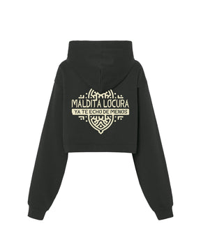 Galván Real - Sudadera Capucha Crop Top "Maldita Locura" Mujer - D2fy - Direct To Fans - Galván Real