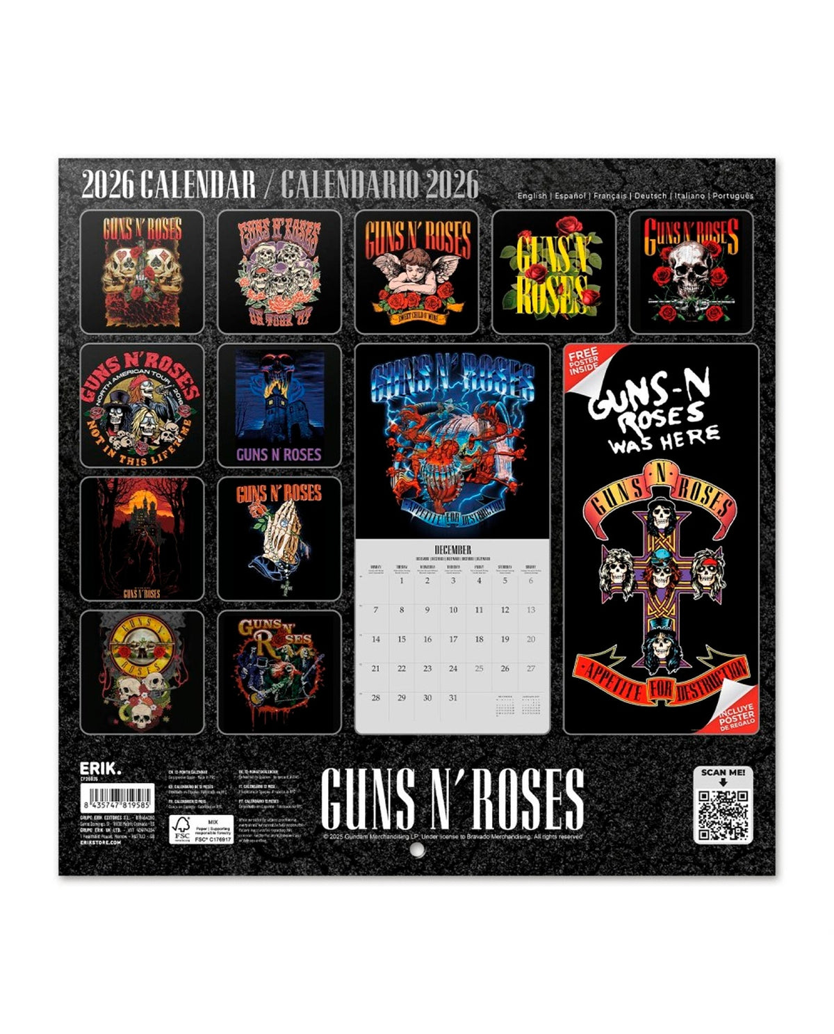 Guns n Roses - Calendario 2026 "Guns n Roses" - D2fy · Rocktud - Rocktud