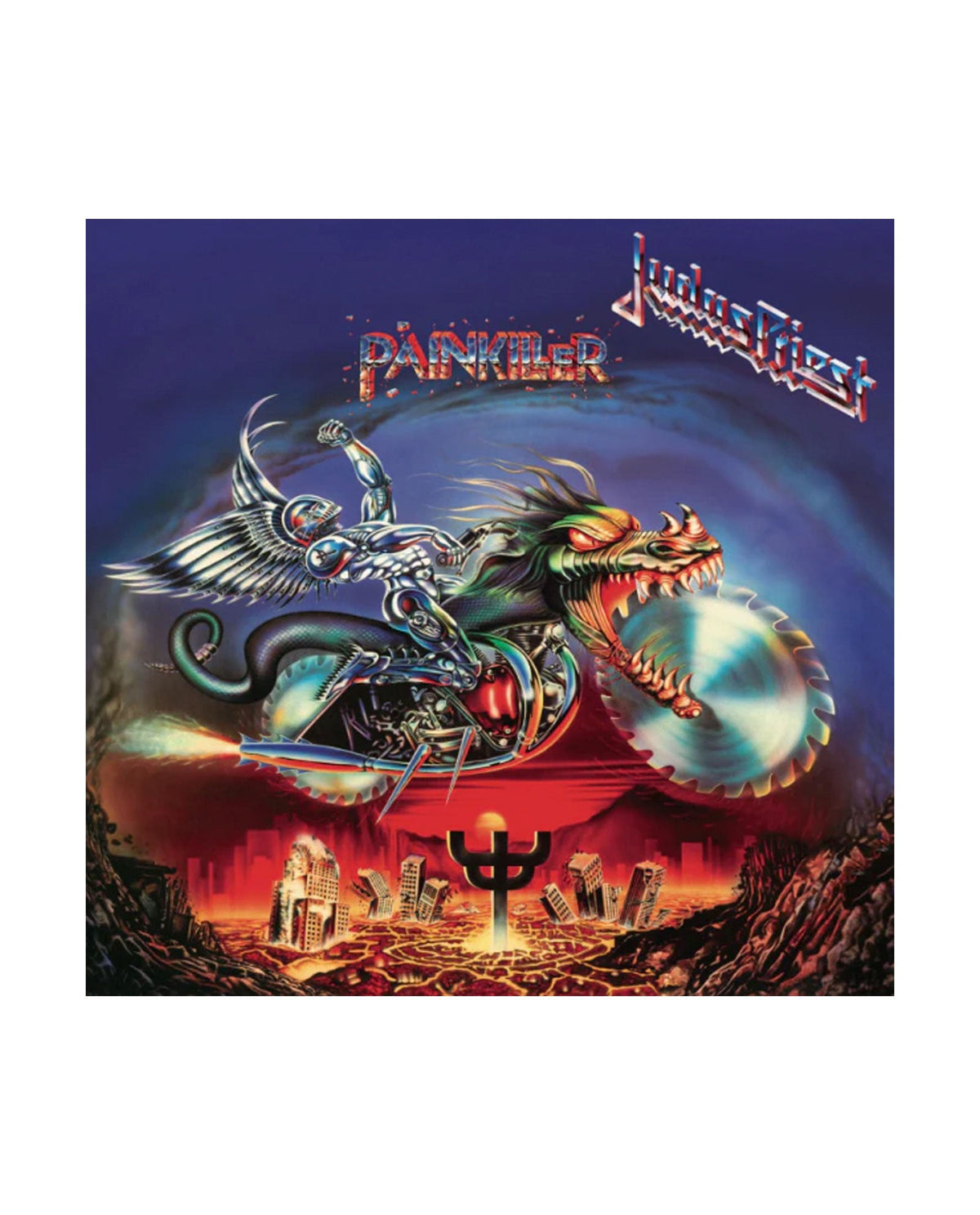 Judas Priest - LP Vinilo Azul y Blanco Marmolado "Painkiller" - D2fy · Rocktud - Rocktud