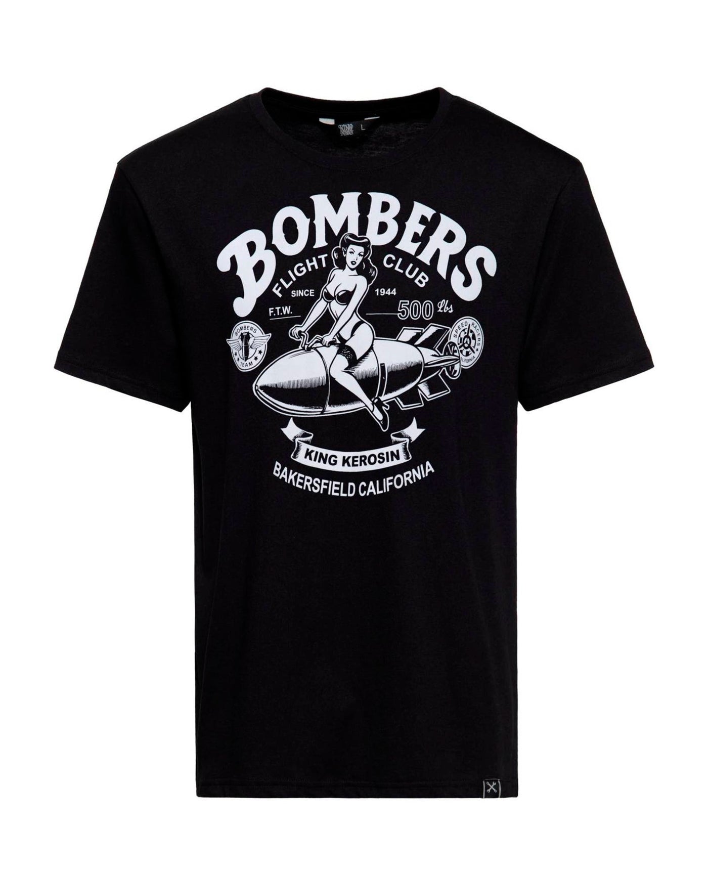 King Kerosin - Camiseta "Bombers" Unisex Negra - D2fy · Rocktud - King Kerosin