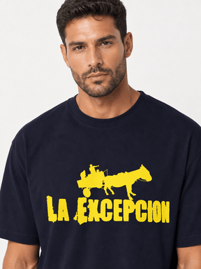 La Excepción - Camiseta Oversize Navy "Logo Amarillo" Unisex - D2fy - Direct To Fans - La Excepción