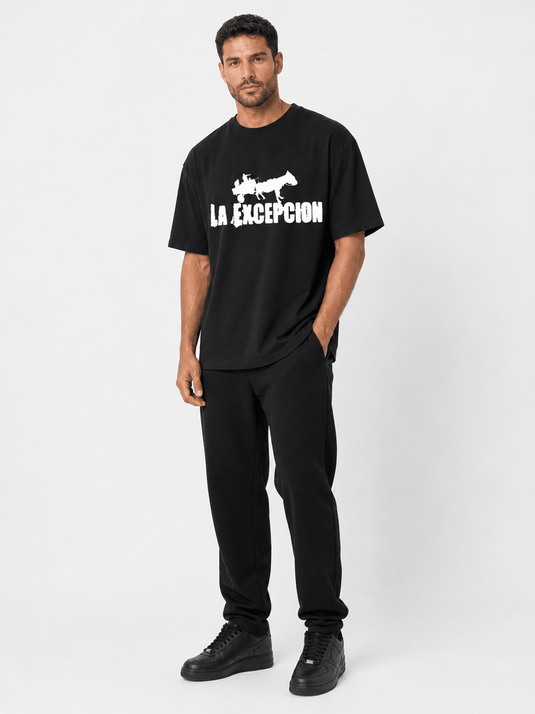La Excepción - Camiseta Oversize Negra "Logo Blanco" Unisex - D2fy - Direct To Fans - La Excepción