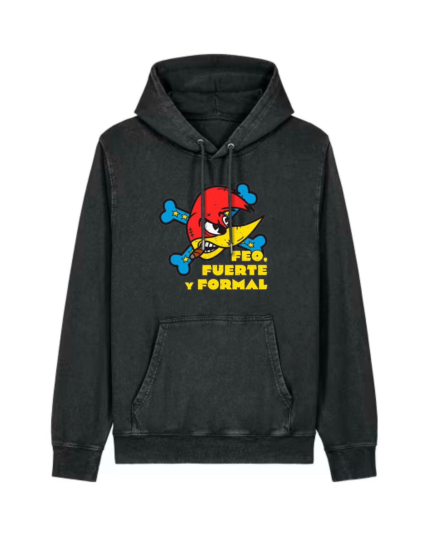 Loquillo - Sudadera Capucha "Feo Fuerte y Formal II" Unisex Negro Vintage - D2fy · Rocktud - Loquillo