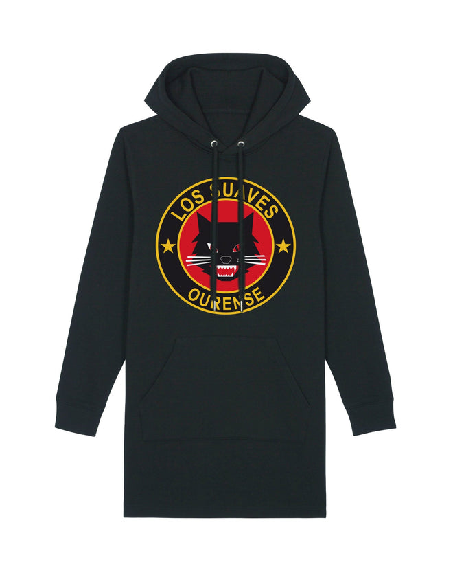 Los Suaves - Sudadera Vestido con Capucha "Logo" Negra - D2fy · Rocktud - Los Suaves