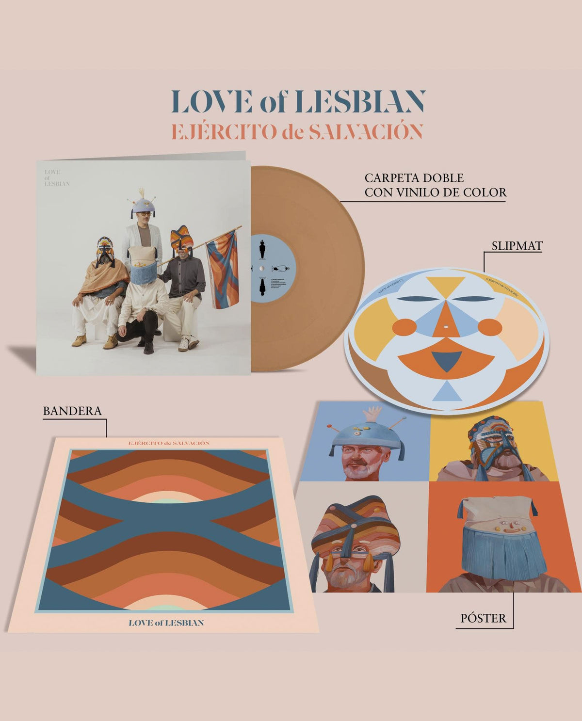 Love of Lesbian - LP Vinilo Color Ed. Especial "Ejército de salvación" + SLIPMAT+PAÑUELO+POSTAL firmada - D2fy · Rocktud - D2fy