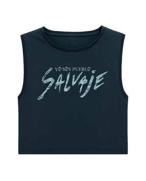 Manuel Carrasco - Camiseta Cropped "Yo Soy Pueblo Salvaje Desgastado" - Negro Vintage - D2fy · Rocktud - Manuel Carrasco