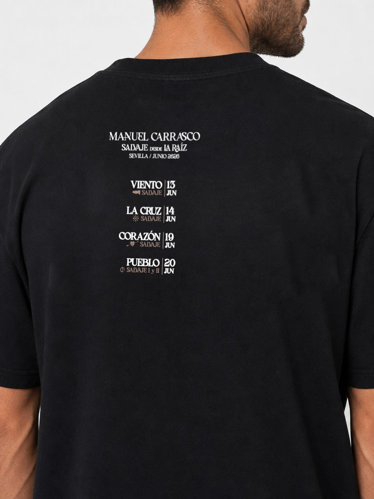 Manuel Carrasco - Camiseta Unisex "Salvaje desde la Raíz" Negra - D2fy - Direct To Fans - Manuel Carrasco