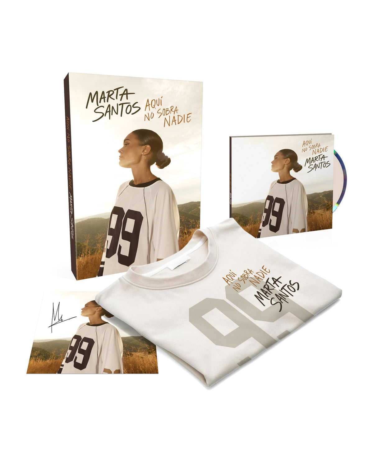 Marta Santos - Box CD + Camiseta Exclusiva + POSTAL FIRMADA "Aquí no sobra nadie"