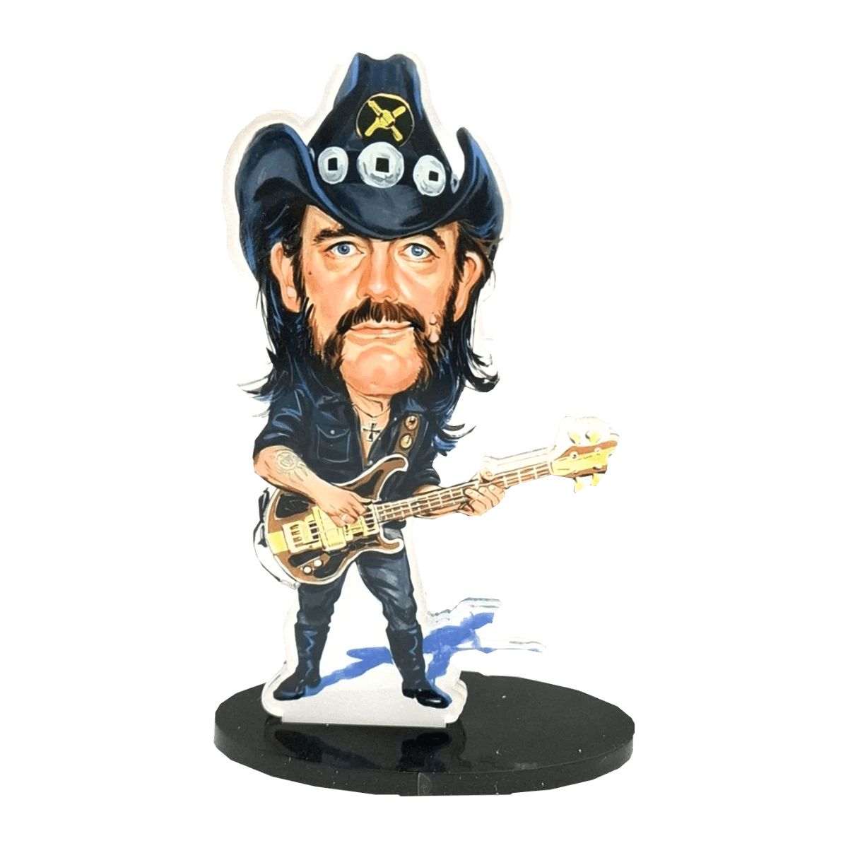 Music Legends - N111 Figura Acrílica Bajista con Sombrero Negro - Inspirada en Motörhead - D2fy - Direct To Fans - Music Legends