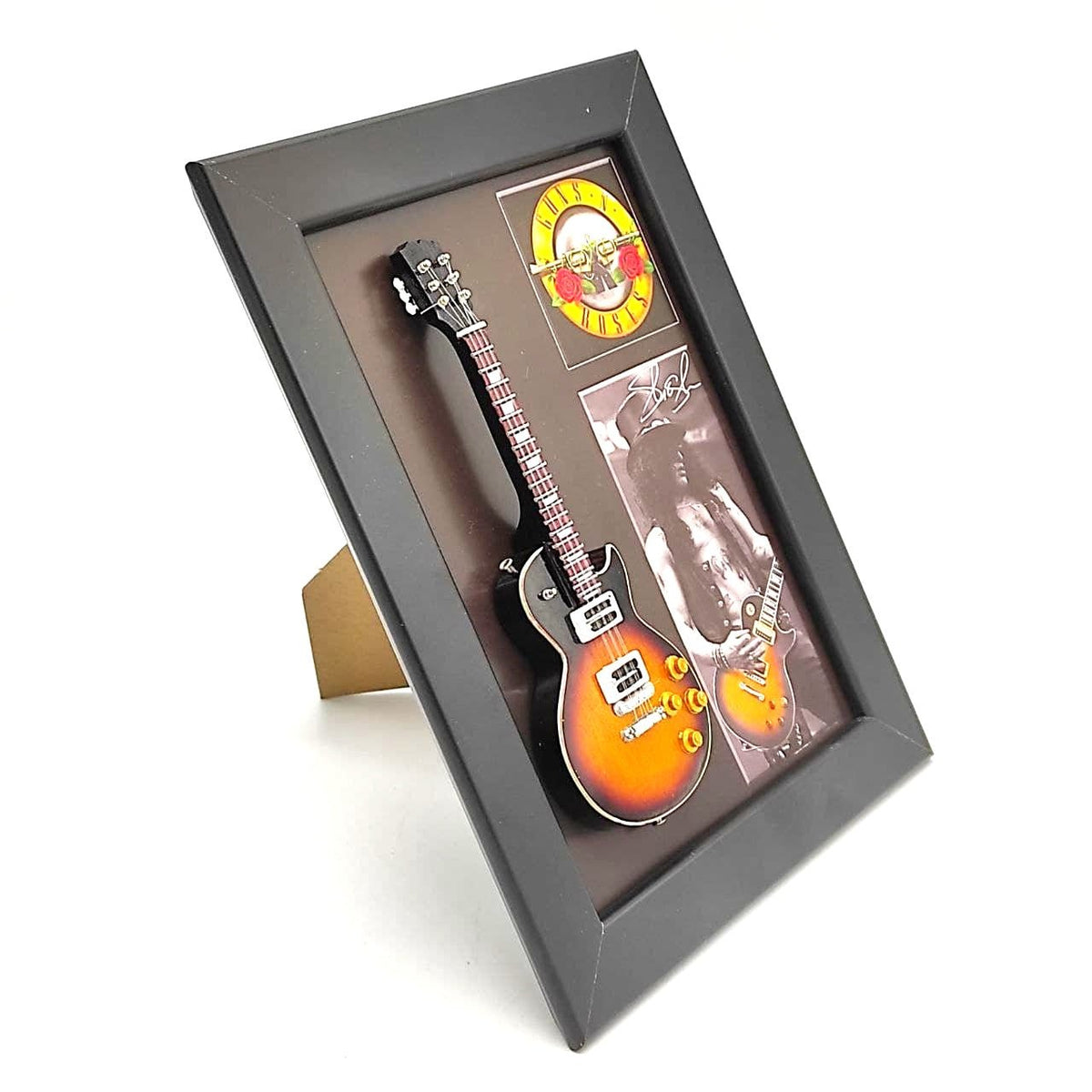 Music Legends - N124 Marco con Mini Guitarra Sunburst (15 x 20 cm) - Inspirado en Guns N' Roses - D2fy - Direct To Fans - Music Legends