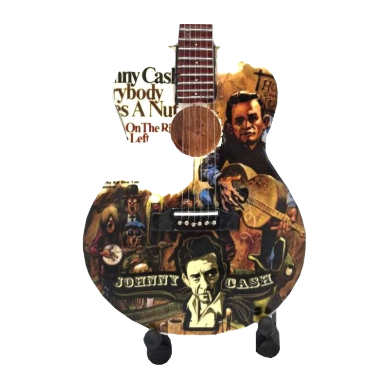 Music Legends - N147 Mini Guitarra de Colección Acústica Collage Sepia (Años 60) - Inspirada en Johnny Cash - D2fy - Direct To Fans - Music Legends