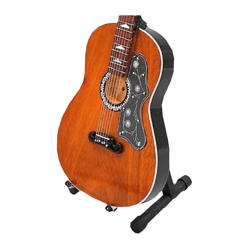 Music Legends - N1472 Mini Guitarra de Colección Acústica Marrón con Golpeador Ornamentado (Años 90) - Inspirada en Elvis Presley - D2fy - Direct To Fans - Music Legends