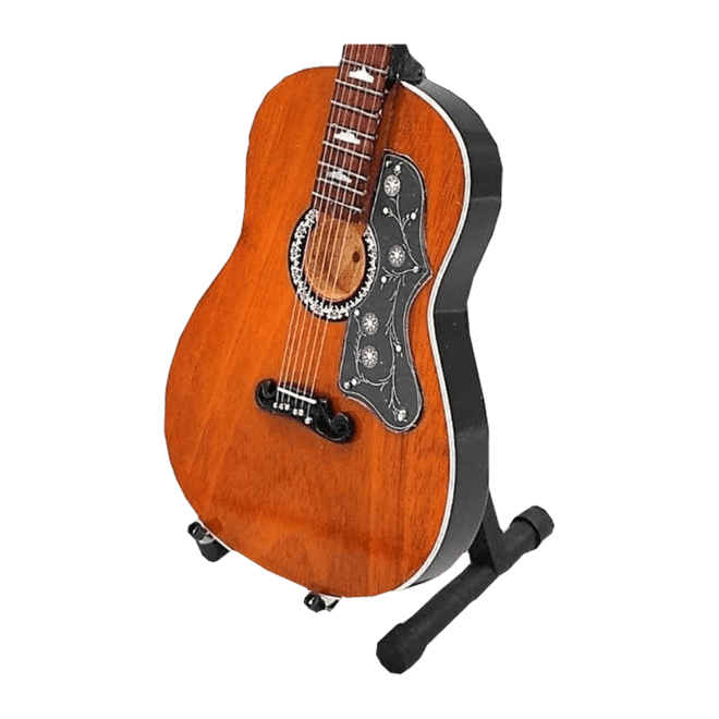 Music Legends - N1472 Mini Guitarra de Colección Acústica Marrón con Golpeador Ornamentado (Años 90) - Inspirada en Elvis Presley - D2fy - Direct To Fans - Music Legends