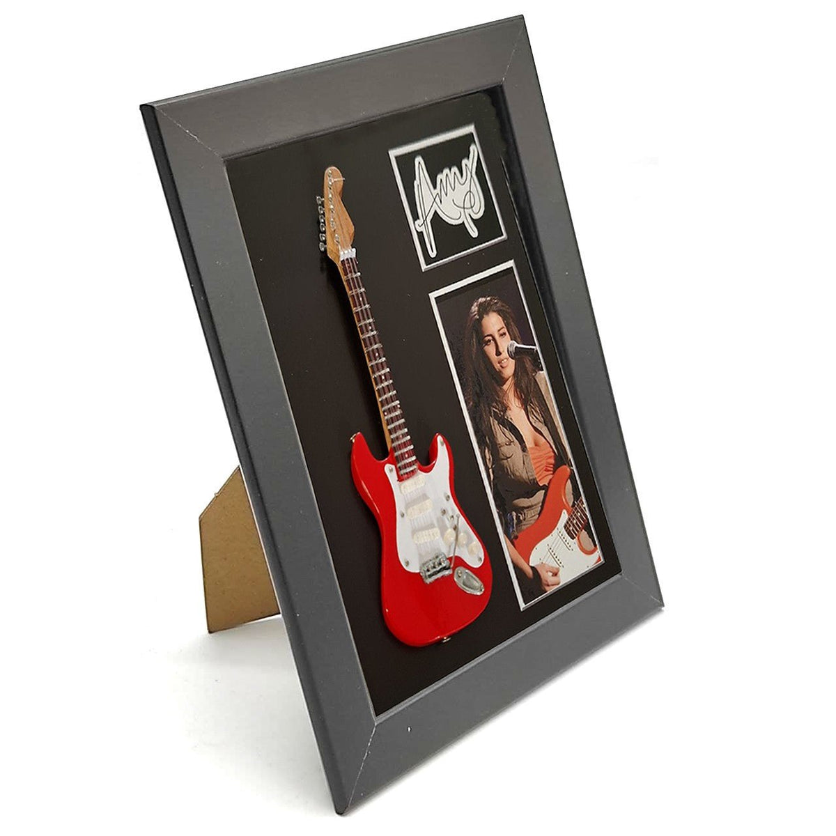 Music Legends - N158 Marco con Mini Guitarra Roja (15 x 20 cm) - Inspirado en Amy Winehouse - D2fy - Direct To Fans - Music Legends