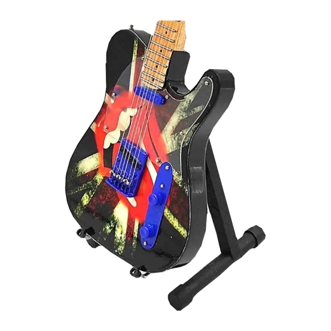 Music Legends - N2301 Mini Guitarra de Colección Bandera Británica (Años 60) - Inspirada en The Rolling Stones - D2fy - Direct To Fans - Music Legends