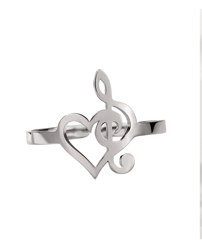Music Legends - N241 Anillo "Corazón y Clave de Sol" - D2fy - Direct To Fans - D2fy