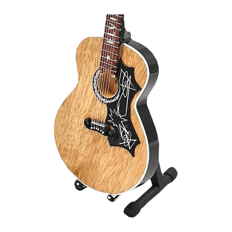 Music Legends - N284 Mini Guitarra de Colección Acústica Natural con Golpeador Decorado (Años 60) - Inspirada en Elvis Presley - D2fy - Direct To Fans - Music Legends