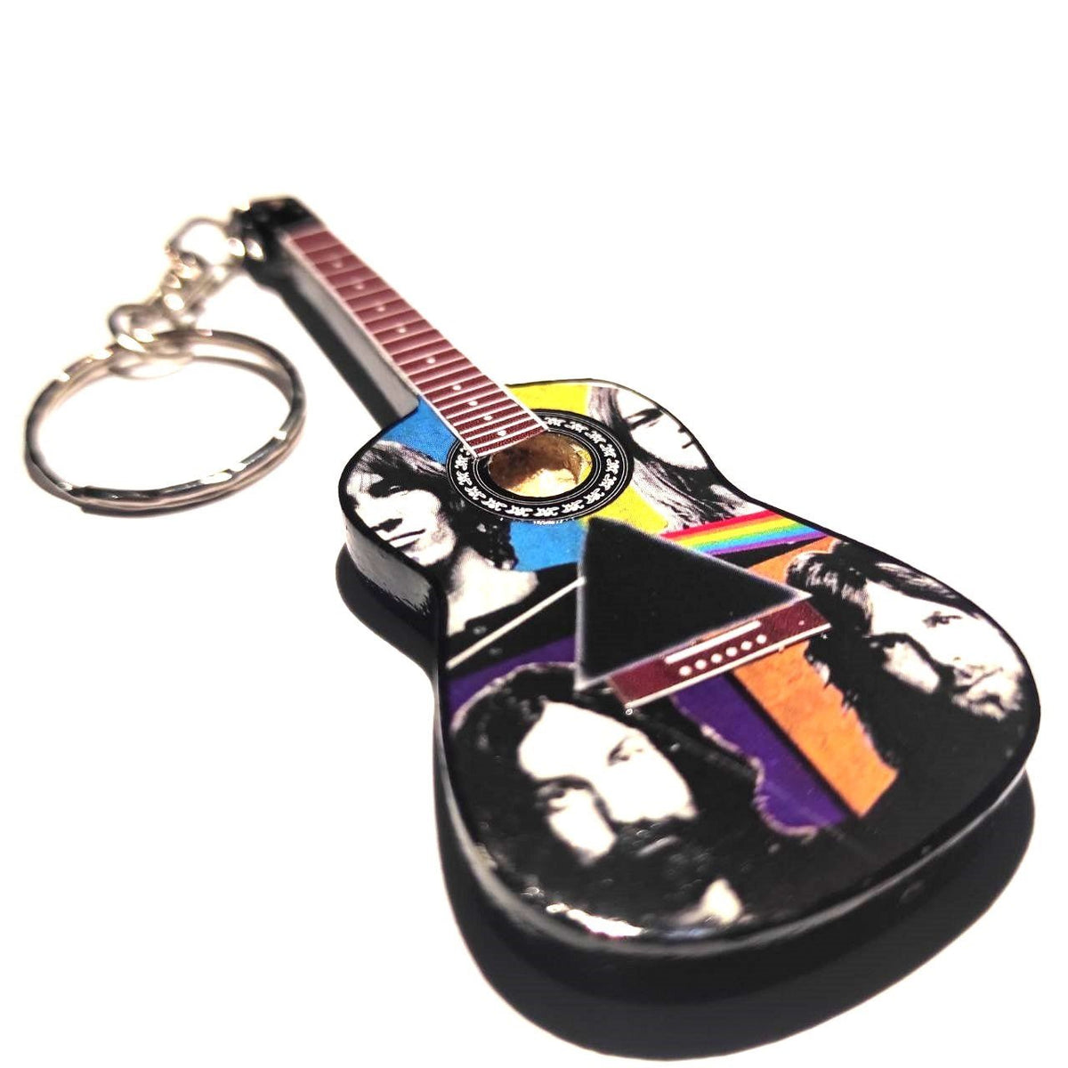 Music Legends - N2928 Llavero de Madera Guitarra Acústica con Prisma - Inspirado en Pink Floyd - D2fy - Direct To Fans - Music Legends