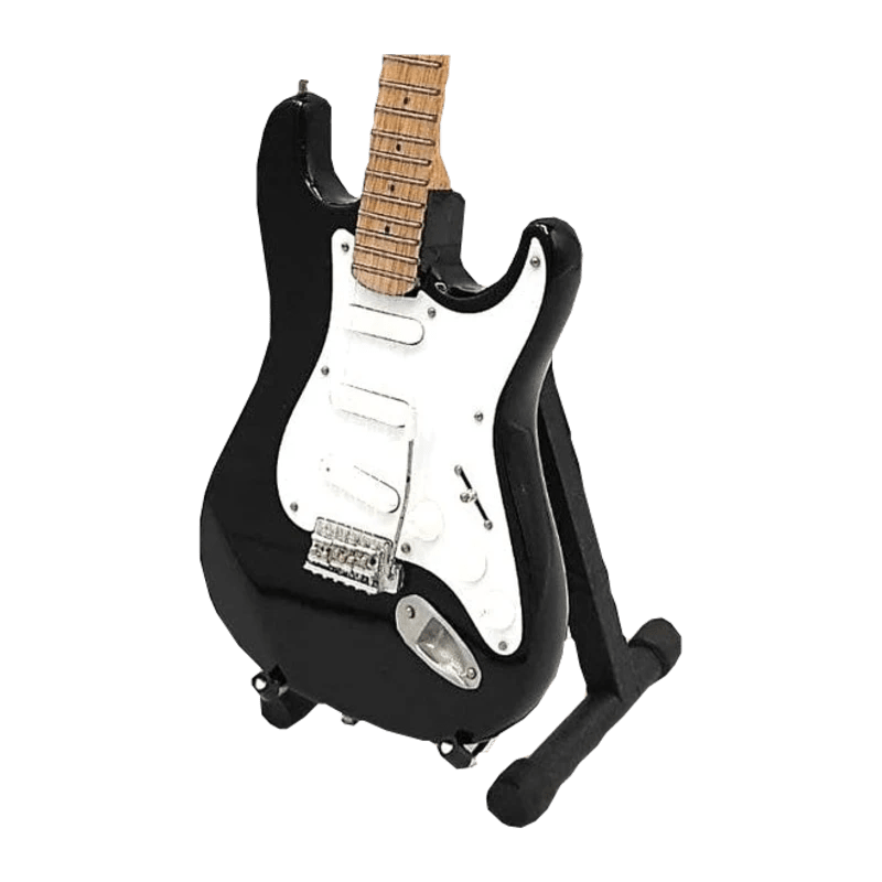 Music Legends - N3247 Mini Guitarra de Colección Negra con Golpeador Blanco (Años 70) - Inspirada en Eric Clapton - D2fy - Direct To Fans - Music Legends