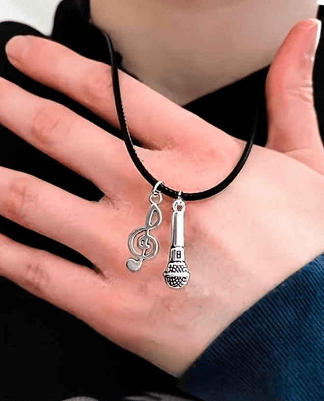 Music Legends - N43 Collar de cuerda ajustable con Colgante de Nota Musical - D2fy - Direct To Fans - D2fy
