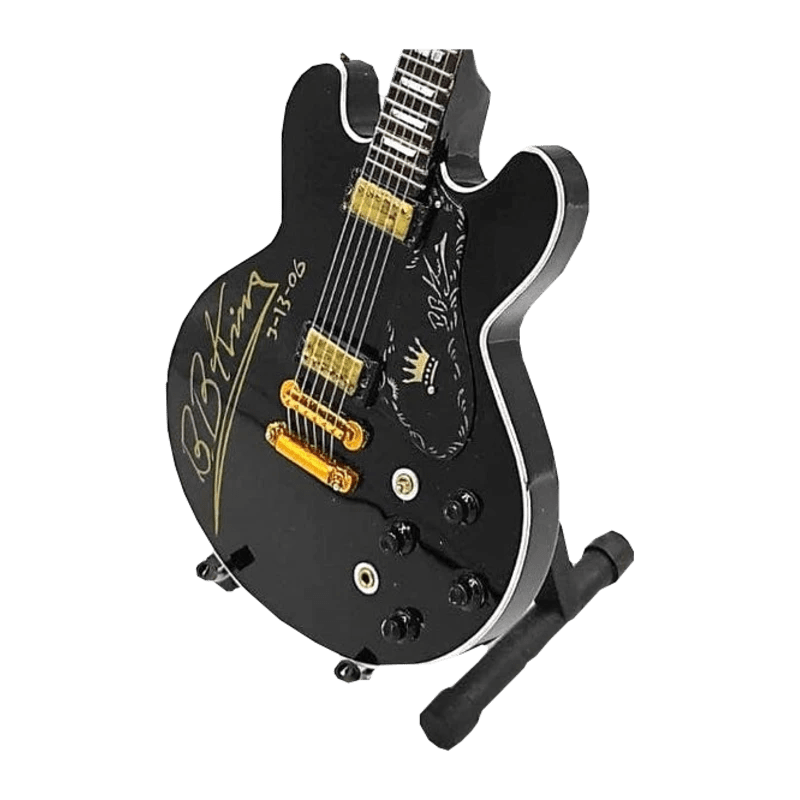 Music Legends - N529 Mini Guitarra de Colección Semihueca Negra con Firma (Años 60) - Inspirada en B.B. King - D2fy - Direct To Fans - Music Legends