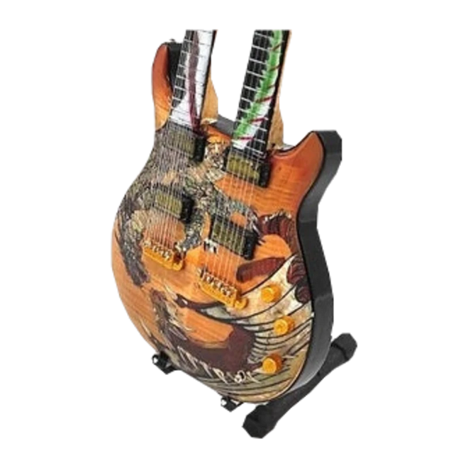 Music Legends - N6330 Mini Guitarra de Colección Ilustrada en Tonos Tierra (Años 70) - Inspirada en Santana - D2fy - Direct To Fans - Music Legends