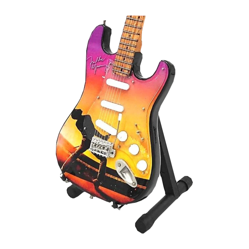 Music Legends - N8600 Mini Guitarra de Colección Degradado Atardecer con Firma (Años 80) - Inspirada en Queen - D2fy - Direct To Fans - Music Legends