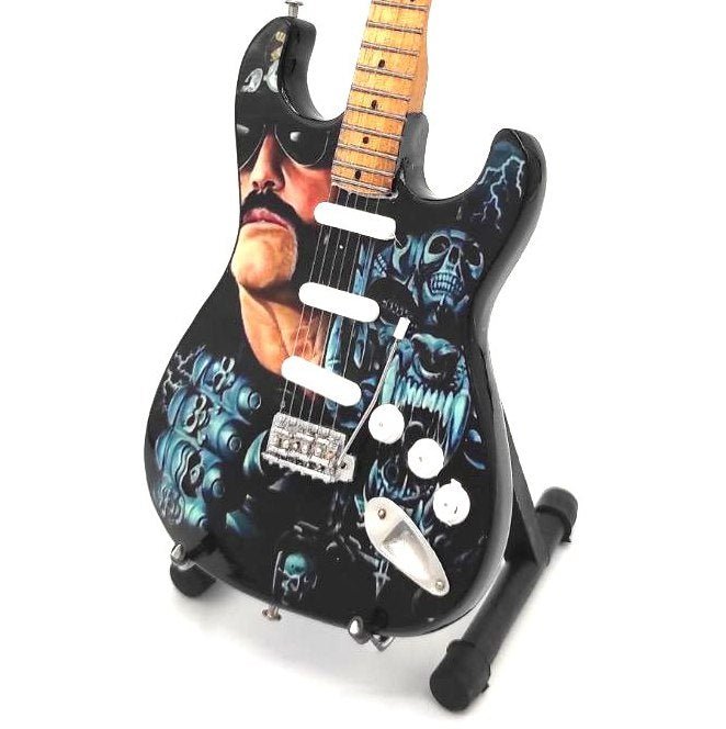 Music Legends - N8891 Mini Guitarra de Colección Negra Ilustrada Heavy (Años 90) - Inspirada en Motörhead - D2fy - Direct To Fans - Music Legends