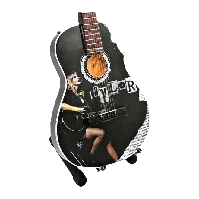 Music Legends - N9072 Mini Guitarra de Colección Acústica Negra con Foto (Actual) - Inspirada en Taylor Swift - D2fy - Direct To Fans - Music Legends