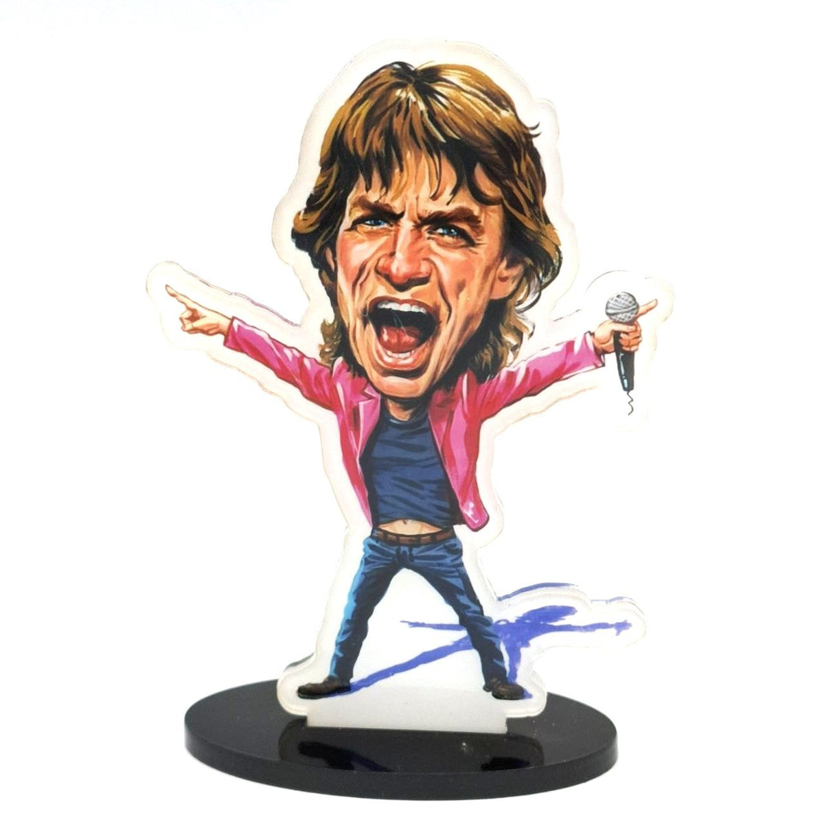 Music Legends - N98 Figura Acrílica Cantante con Chaqueta Rosa - Inspirada en The Rolling Stones - D2fy - Direct To Fans - Music Legends