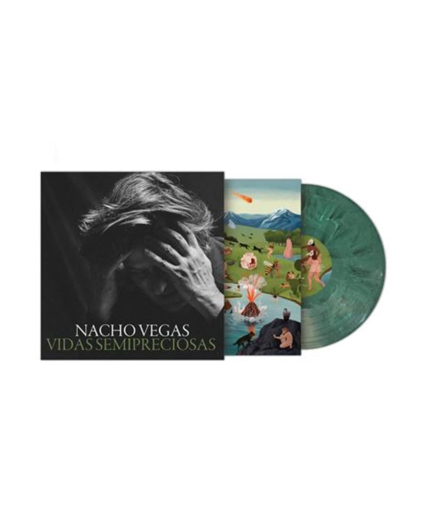 Nacho Vegas - LP Vinilo verde marmolado "Vidas Semipreciosas" - D2fy · Rocktud - Rocktud